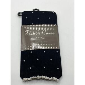FRENCH CURVE Women's Black-White Dotted Semi Sheer Socks SZ OS
